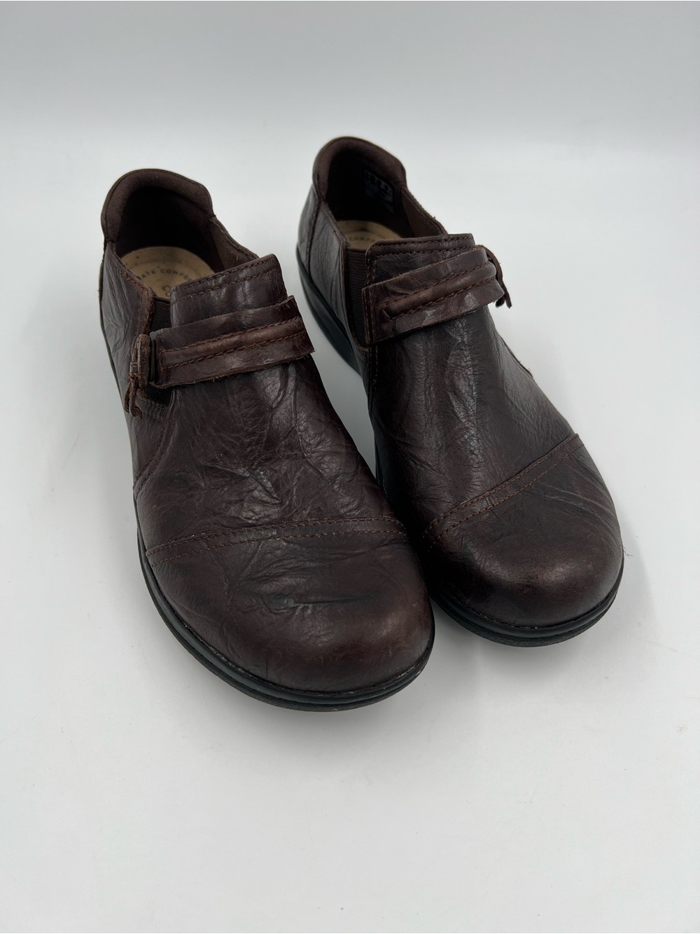 CLARKS COLLECTION Cheyn Madi Women's Brown Leather Slip On Loafers Cushion 8.5 M
